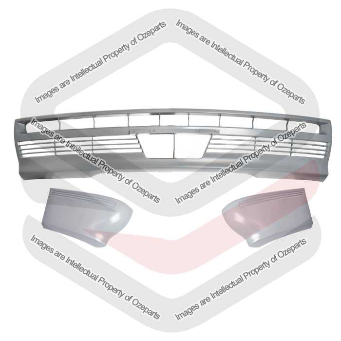 Set 3 Pcs Front Bumper Bar Centre + Bar Ends For Holden Commodore VL 1986~1988