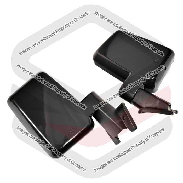 Set Pair LH+RH Manual Door Mirror Black For Toyota Landcruiser 60 Series 80~90