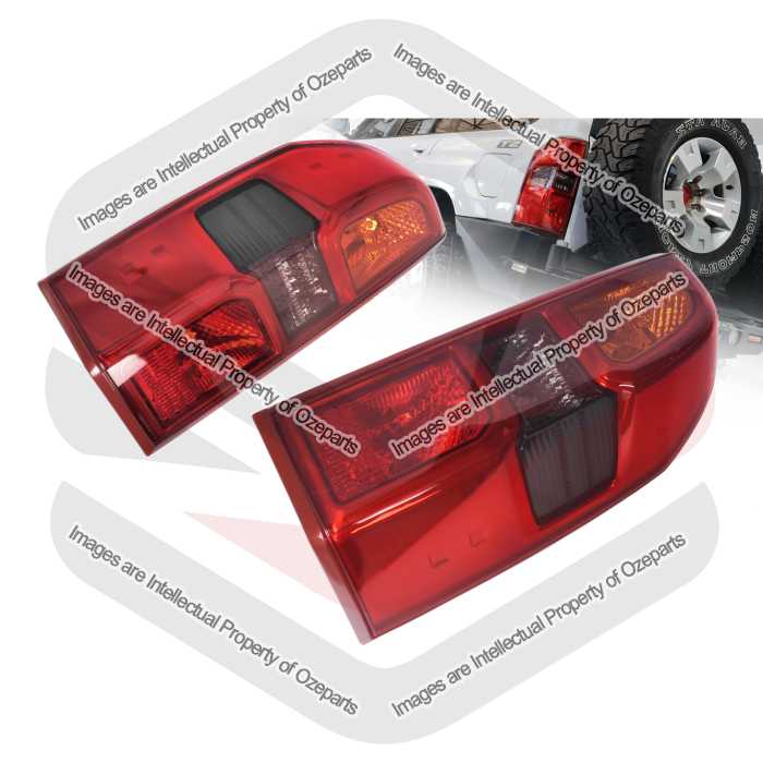 DEPO Fits Nissan Patrol Y61 GU Wagon 2004~2016 | FULL Function 3 Globe Type Taillights Tail Lights Rear Lamps (Clear Red) | Pair of LH Left + RH Right