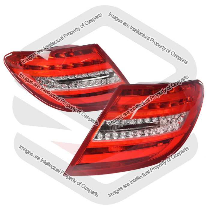 Pair LH+RH Tail Light Rear Lamp LED For Mercedes Benz C Class W204 C204 10~14