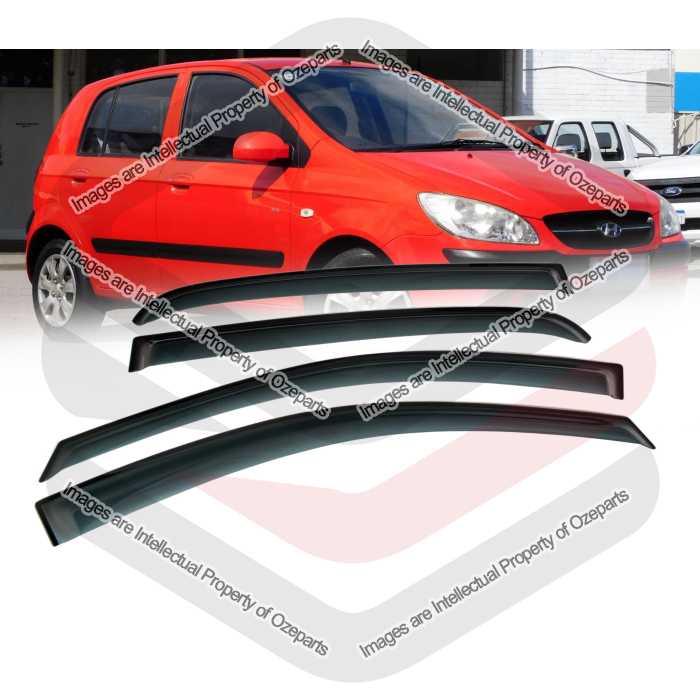 Ozeparts Fits Hyundai Getz TB 2002~2011 5 Door Hatch Only | Complete Set of 4 Pcs Weathershield Weather Shields Sun Window Visor