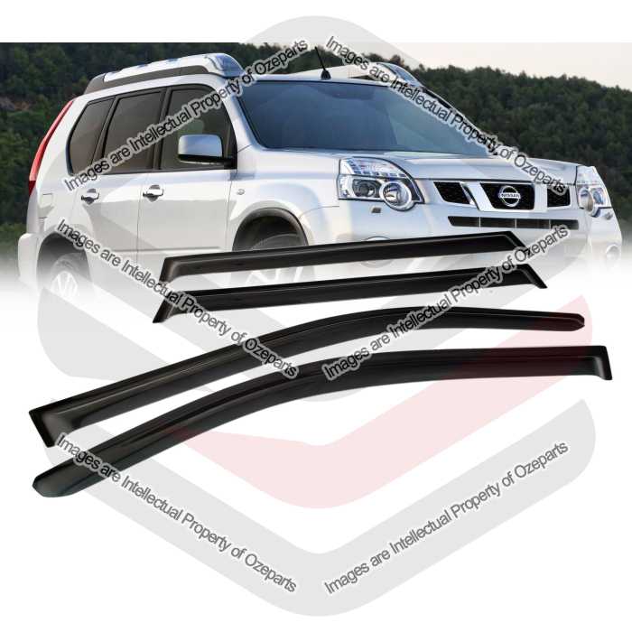 Ozeparts Fits Nissan Xtrail X-Trail T31 Series 1 & 2 2007~2014 SUV | Complete Set of 4 Pcs Weathershield Weather Shields Sun Window Visor