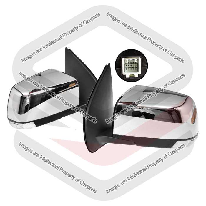 Pair LH+RH Electric Door Mirror Chrome 6 Pins Holden Trailblazer RG 2016~2020