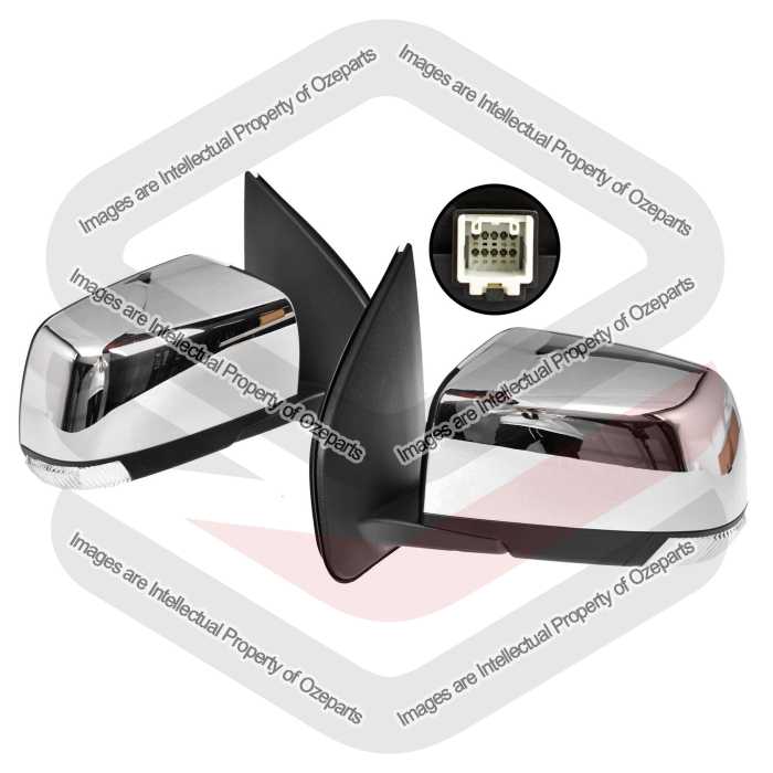 Door Mirror AM (Chrome) - 8 Pins With Auto Fold (SET LH+RH)