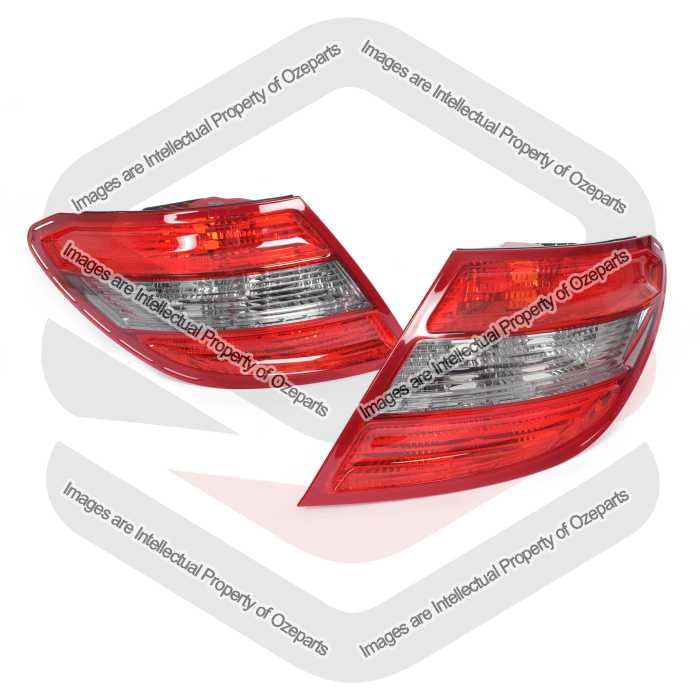 Set LH+RH Tail Light Lamp No LED Tint For Mercedes Benz C Class W204 Sedan 07~11