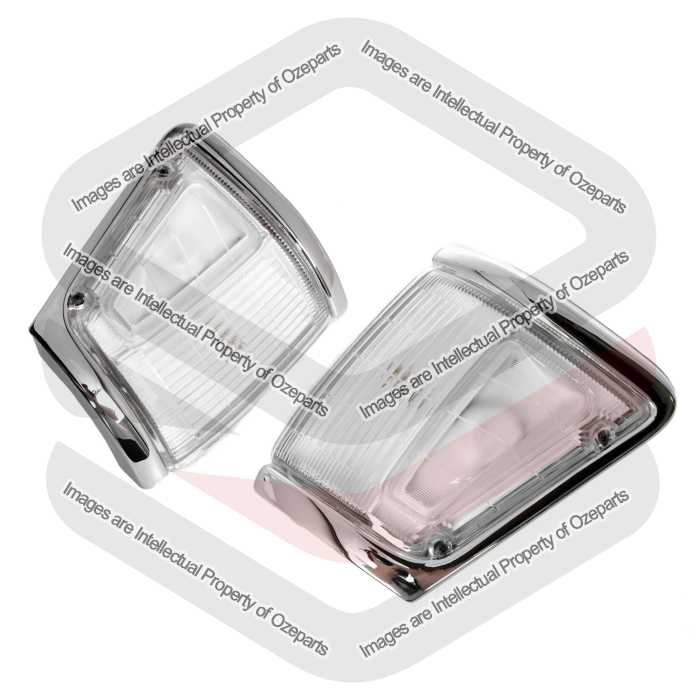 Set Pair LH+RH Corner Light Lamp Chrome For Toyota Hilux LN106 4WD 1991~1997
