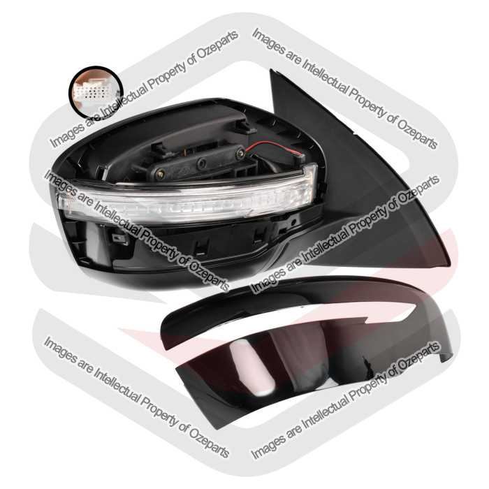 Ozeparts Fits Nissan Qashqai J11 Series 1 2014~2017 | Electric Power Door Mirror (5 Pins - Gloss Black) | RH RHS Right Hand (Driver Side)