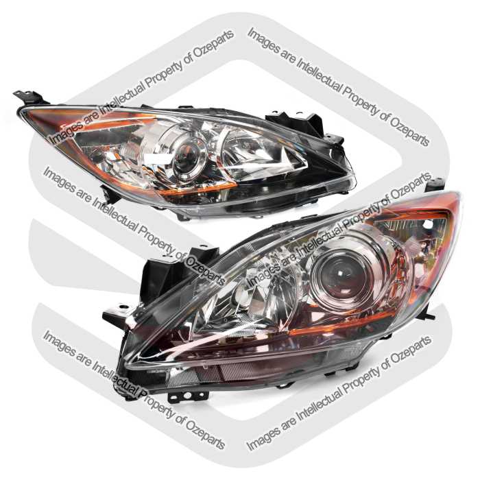 Set / Pair LH+RH Head Light Lamp (Amber) For Mazda 3 BL Sedan / Hatch 2009~2013