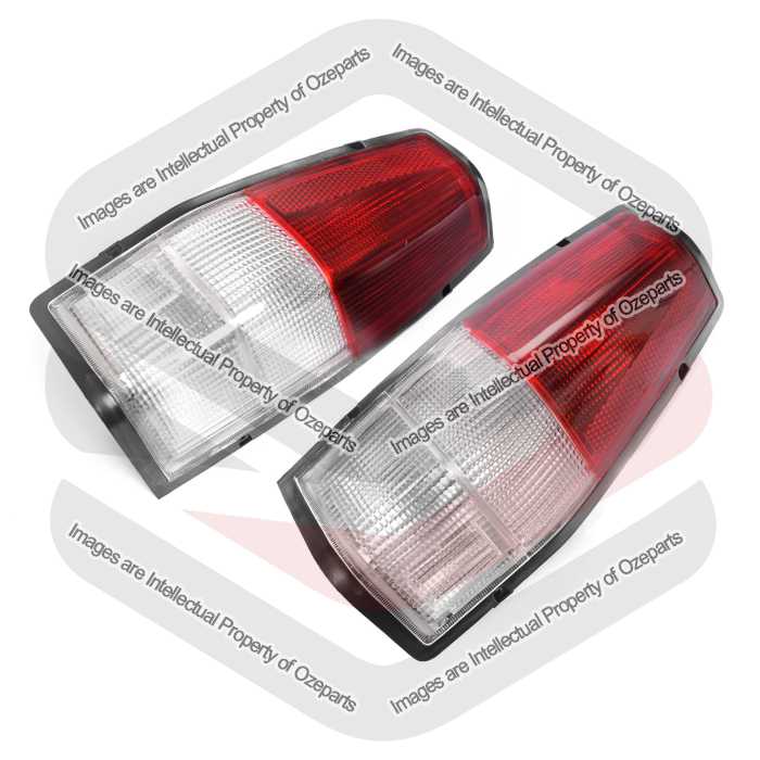 TYC Fits Ford Falcon XD XE XF XG XH Ute Panel Van 1981~1998 | Taillight Tail Light Rear Lamp (Clear Lens) | Pair of LH Left Hand + RH Right Hand