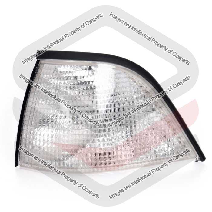 TYC Fits BMW 3 Series Coupe E36 1991~1998 | Corner Light Turn Indicator Lamp (Clear White Lens) | LH LHS Left Hand (Passenger Side)