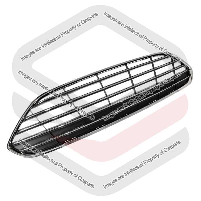 Ozeparts Fits Ford Fiesta WZ 2013~2018 Ambiente Sport Trend | Main Radiator Upper Grille Top Front Grill (Chrome Black) | 1 Unit