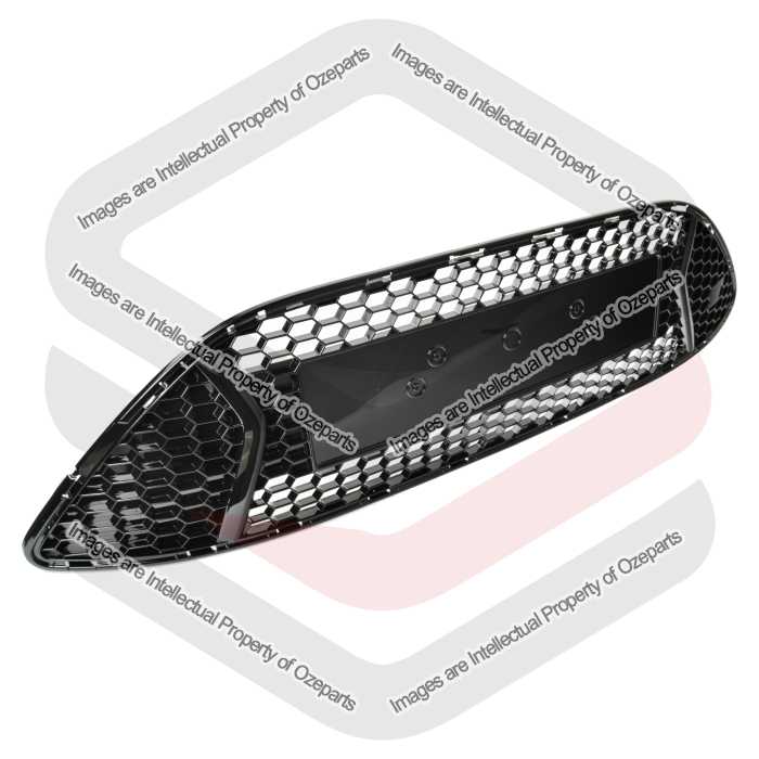 Ozeparts Fits Ford Focus ST LW 2012~2014 Hatch | Main Radiator Upper Grille Top Front Grill Mesh (Gloss Black) | 1 Unit