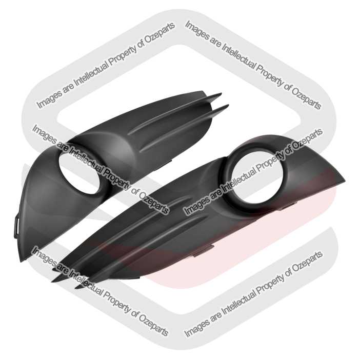 Ozeparts Fits Ford Fiesta ST WZ 2013~2018 | Fog Light Lamp Covers Bezels (With Fog Lamp Type) | Pair of LH Left (Passenger) + RH Right (Driver)