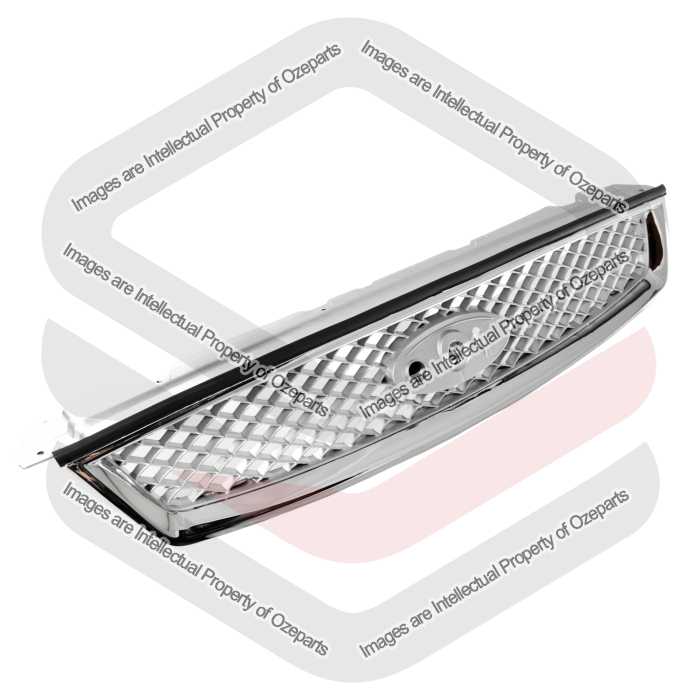Ozeparts Fits Ford Focus LS LT 2005~2009 Sedan / Hatch | New Main Radiator Grille Upper Mesh Front Grill (Chrome Silver) | 1 Unit