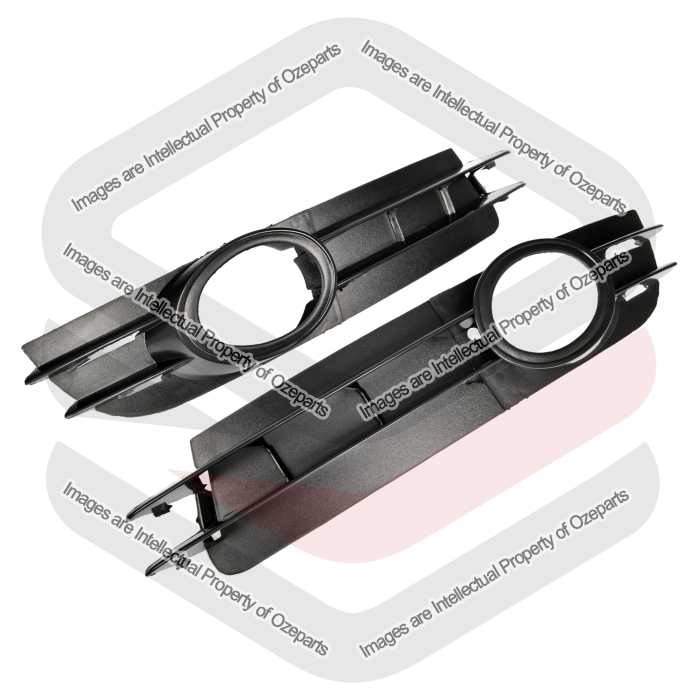 Ozeparts Fits Audi A6 C6 Series 1 2004~2008 | Fog Light Lamp Bezel Covers | Pair of LH LHS Left (Passenger) + RH RHS Right (Driver)
