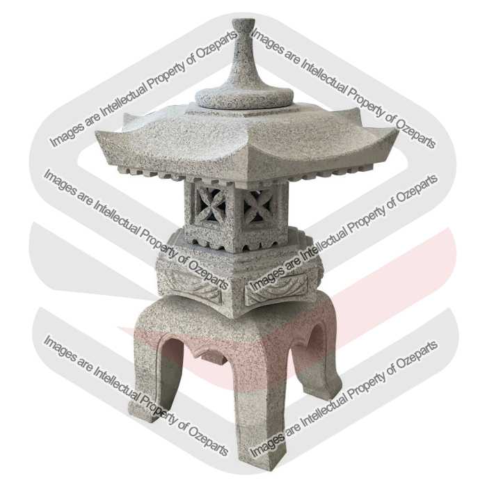 Rokkaku Yukimi Ishidoro 75cm Natural Stone Lantern Japanese Garden Temple Pagoda