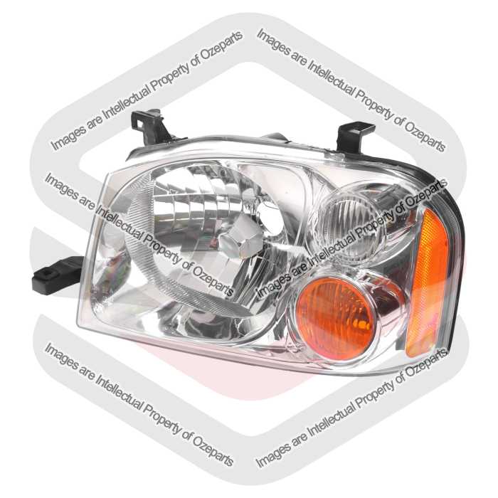 TYC Fits Nissan Navara UTE D22 2001~2015 | Headlight Head Light Front Lamp (Chrome) | LH LHS Left Hand (Passenger Side)