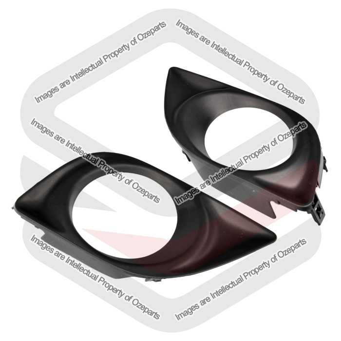 Ozeparts Fits Nissan Almera N17 2012~2013 | Fog Light Lamp Bezel Covers (Black) | Pair of LH Left (Passenger) + RH Right (Driver)