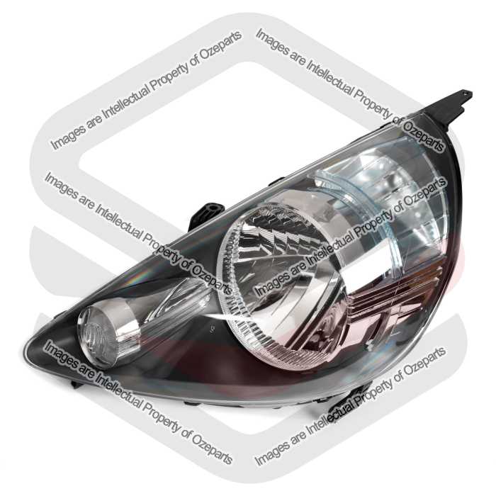 TYC Fits Honda Jazz GD Series 2 2004~2008 5 Door Hatch GLi / VTi | Headlight Head Light Front Lamp (Black) | LH LHS Left Hand (Passenger Side)