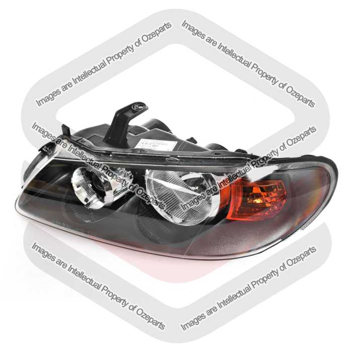 TYC Fits Nissan Pulsar N16 Series 2 2003~2005 5 Door Hatch | Headlight Head Light Front Lamp (Black) | LH LHS Left Hand (Passenger Side)
