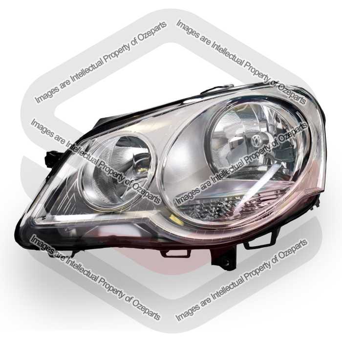 LH LHS Left Hand Head Light Lamp Chrome For VW VolksWagen Polo 9N 2005~2010