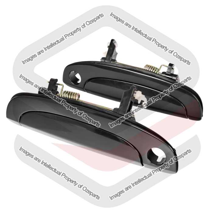 Front Pair LH+RH Outer Door Handle (Black) For Hyundai Getz Hatch 2002~2011