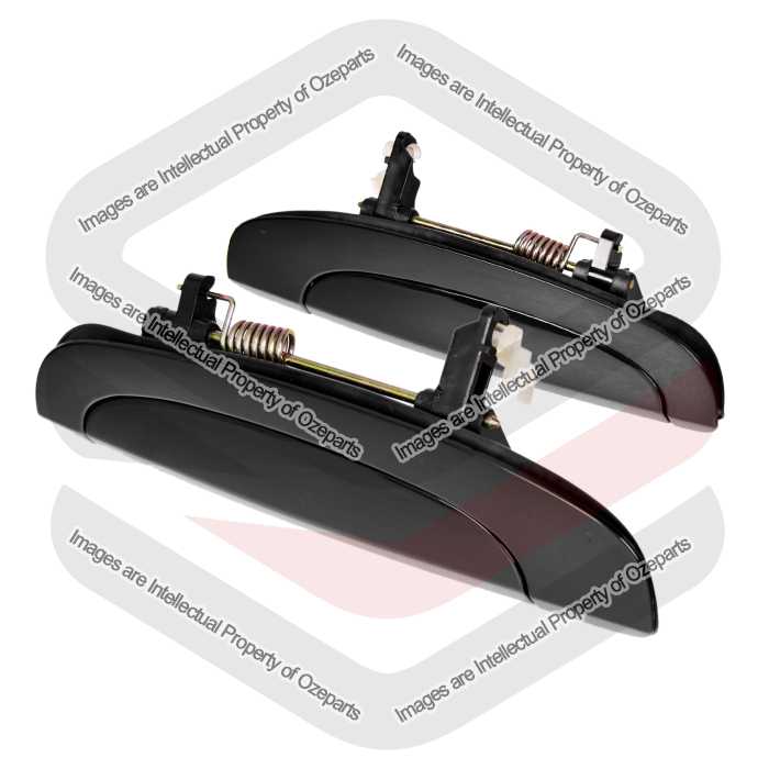 REAR Pair LH+RH Outer Door Handle (Black) For Hyundai Getz Hatch 2002~2011