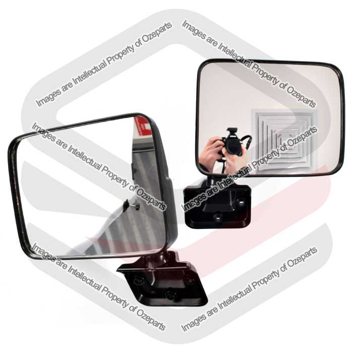 Pair LH+RH Manual Door Mirror BLK For Mitsubishi Triton Ute ME MF MG MH MJ 89~96