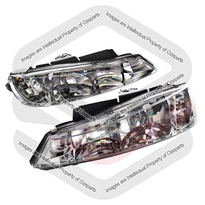 Pair LH+RH Head Light Lamp For Peugeot 406 Series Sedan & Wagon 1999~2003