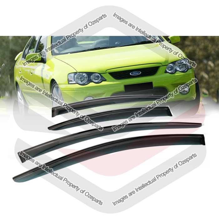Ozeparts Fits Ford Falcon / FPV BA BF Series 1 & 2 MK1 MK2 2002~2008 2 Door Ute | Complete Set of 2 Pcs Weathershield Weather Shields Sun Window Visor