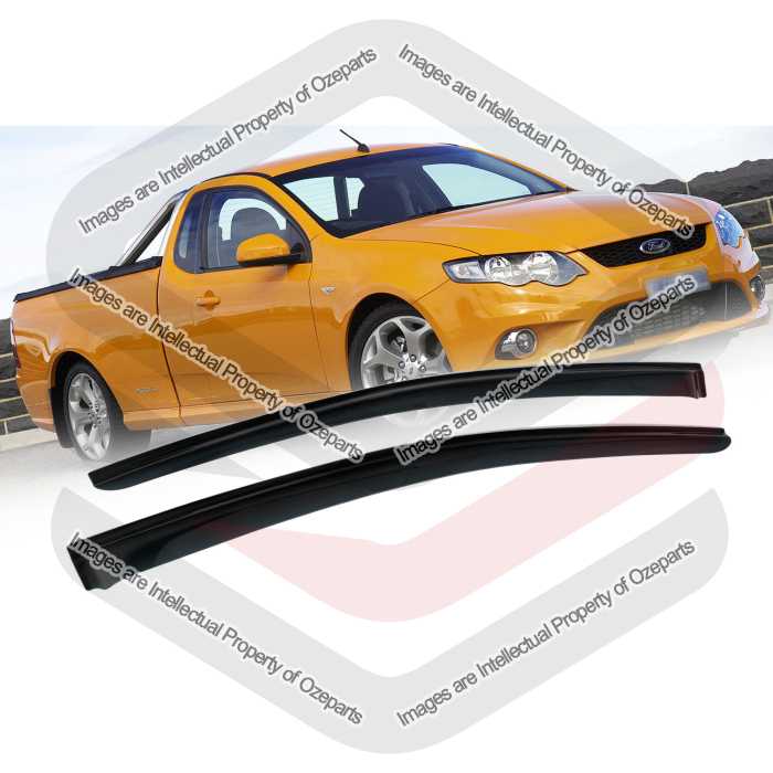 Ozeparts Fits Ford Falcon / FPV FG FGX Series 1 & 2 MK1 MK2 2008~2016 Ute | Complete Set of 2 Pcs Weathershield Weather Shields Sun Window Visor