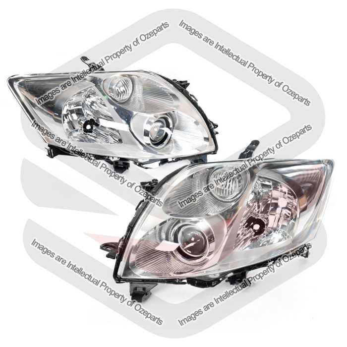 Pair LH+RH Head Light Lamp Non HID For Toyota Corolla ZRE152 Hatch 2007~2009