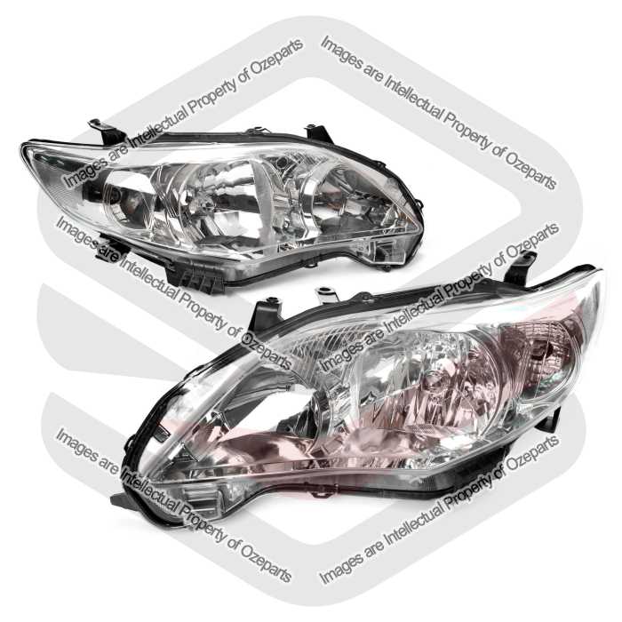 Set / Pair of LH+RH Head Light Lamp For Toyota Corolla ZRE152 Sedan 2010~2013