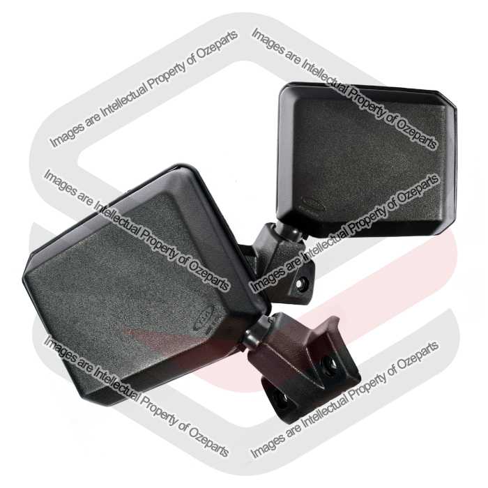 Fits Toyota Landcruiser 70 75 78 Series 1985~2013 Pair LH+RH Door Mirror Black