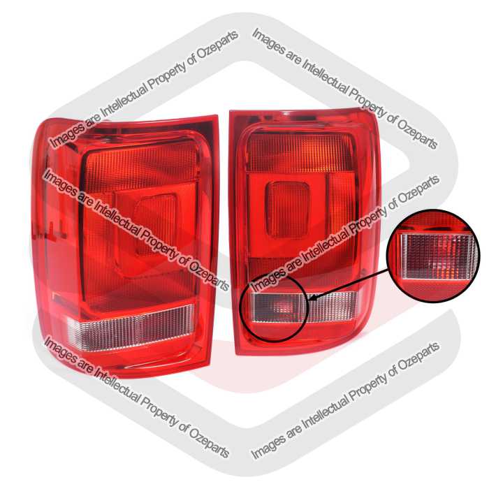 Tail Light AM (LH has Reverse Light, RH has Fog Light) (Clear Red) (Set LH+RH)