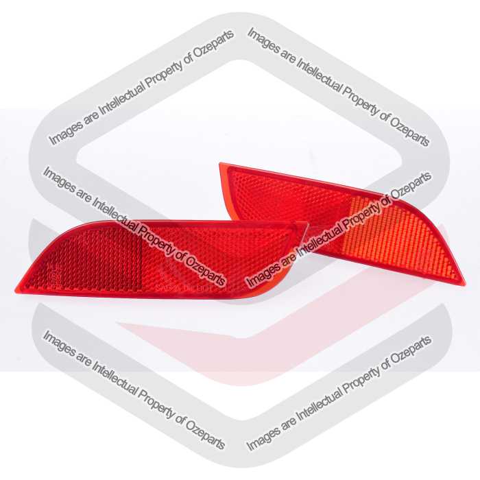 Pair LH (Passenger) + RH (Driver) Side Rear Bumper Reflector