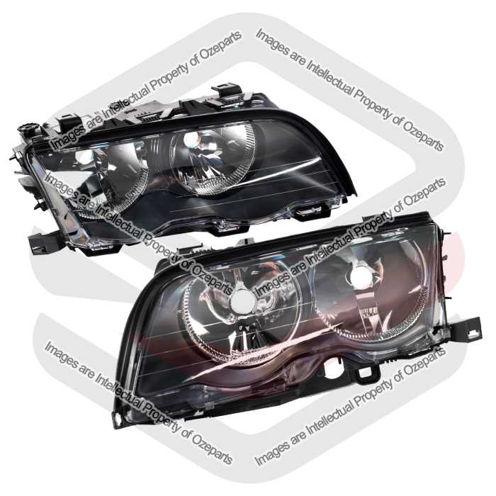TYC Fits BMW 3 Series E46 Series 1 Sedan 1998~2001 | Headlight Head Light Front Lamp | Pair of LH LHS Left Hand + RH RHS Right Hand