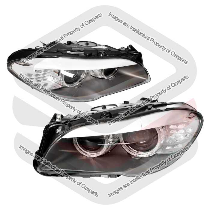 TYC Fits BMW 5 Series F10 F11 2010~2013 Sedan / Wagon | Headlights Head Lights Front Lamps (Xenon, Non Adaptive) | Pair of LH Left + RH Right