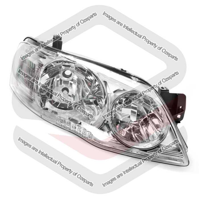TYC Fits Ford Falcon Fairmont Futura BF Series 2 & 3 2006~2008 Sedan Ute Wagon | Headlight Head Light Front Lamp (Chrome) | RH RHS Right (Driver)