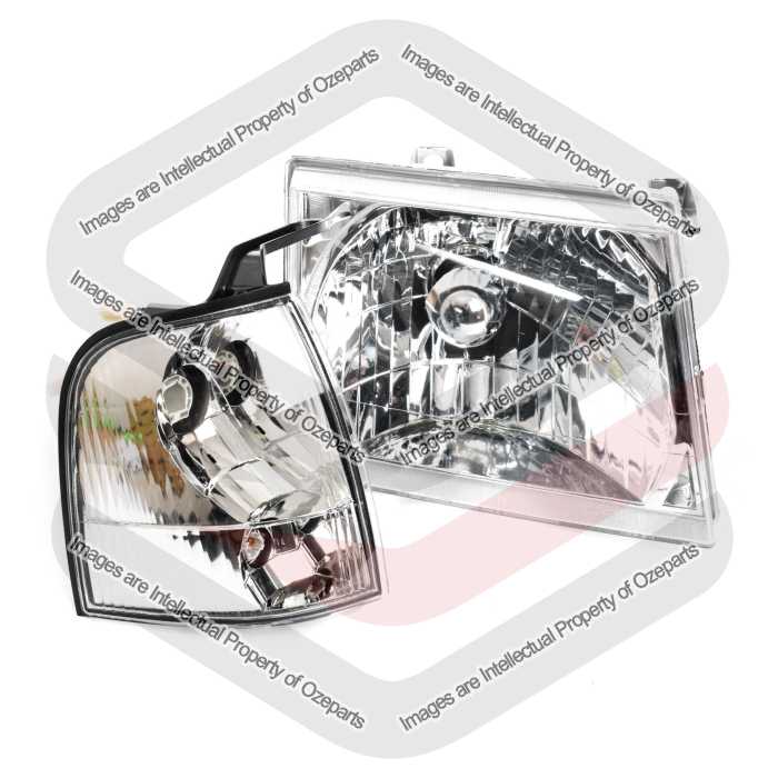 TYC Fits Ford Courier PG PH Ute 2002~2006 | HeadLight Front Lamp With Corner Lamp |Set 2 Pcs of RH RHS Right Hand (Driver Side)