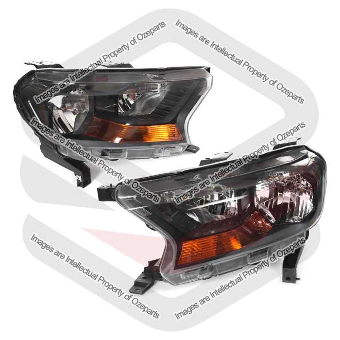 TYC Fits Ford Everest UA Ambiente / Ranger PX 2015~2022 XL XLS | Headlights Head Lights Front Lamps (Non Projector) | Pair of LH Left + RH Right
