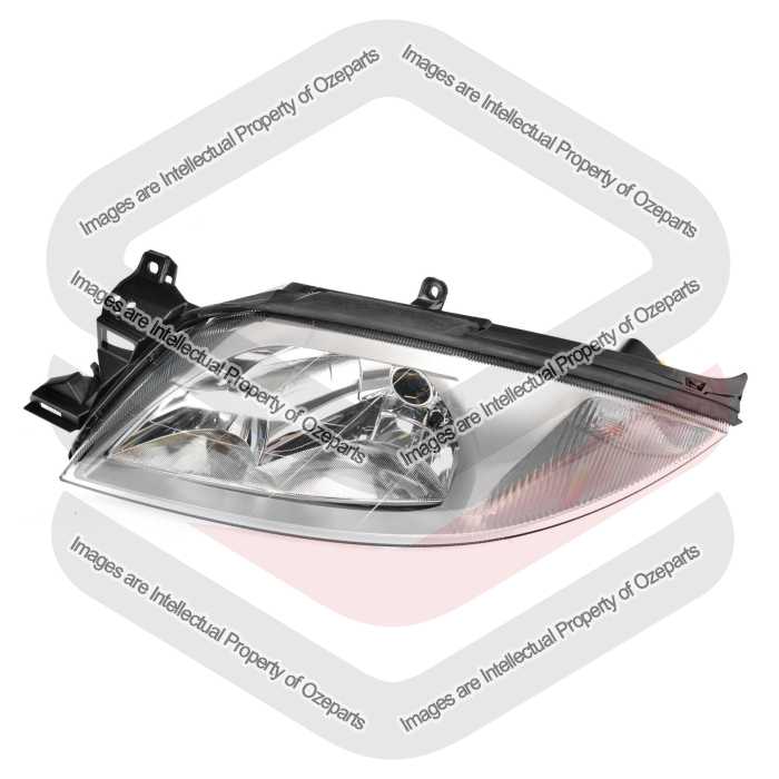 TYC Fits Ford Falcon AU Series 3 2001~2002 Sedan Ute Wagon | Headlights Head Lights Front Lamps (Grey) | LH LHS Left Hand (Passenger Side)