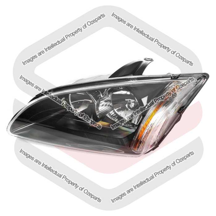 TYC Fits Ford Focus LS LT Hatch Sedan 2005~2009 | Headlight Head Light Front Lamp (Black) | LH LHS Left Hand (Passenger Side)