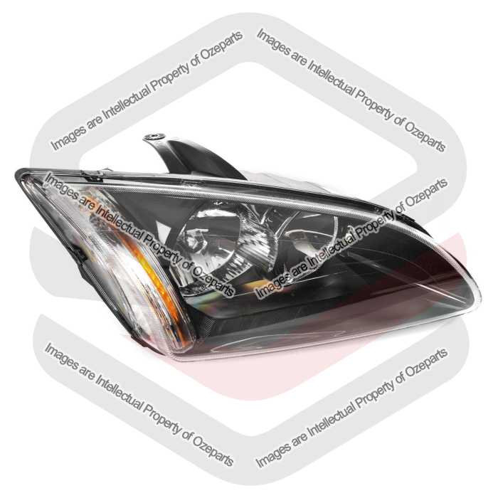 TYC Fits Ford Focus LS LT Hatch Sedan 2005~2009 | Headlight Head Light Front Lamp (Black) | RH RHS Right Hand (Driver Side)