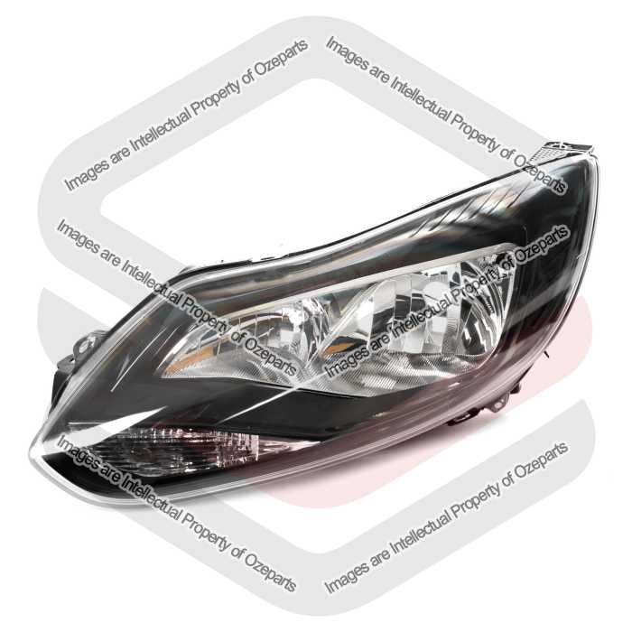 TYC Fits Ford Focus LW 2011~2015 Sedan & Hatch | Headlight Head Light Front Lamp Halogen (Black) | LH LHS Left Hand (Passenger Side)