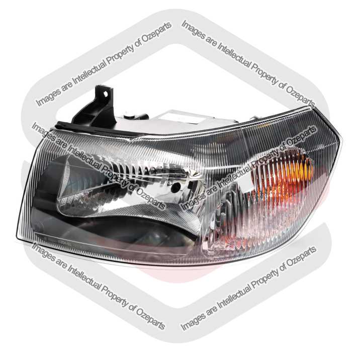 TYC Fits Ford Transit Van VH VJ 2002~2006 | Headlight Head Light Front Lamp (Black) | LH LHS Left Hand (Passenger Side)