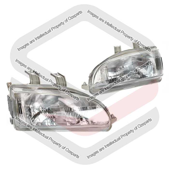 TYC Fits Honda Civic EG EH Sedan Hatch 1991~1995 | Headlights Head Lights Front Lamps | Pair of LH LHS Left Hand + RH RHS Right Hand