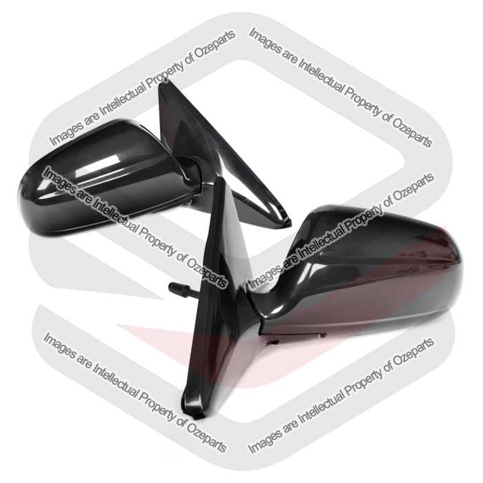 TYC Fits Honda Civic EK Hatch Coupe 1995~2001 | Manual Door Mirrors Assembly (Black) | Pair of LH LHS Left Hand + RH RHS Right Hand