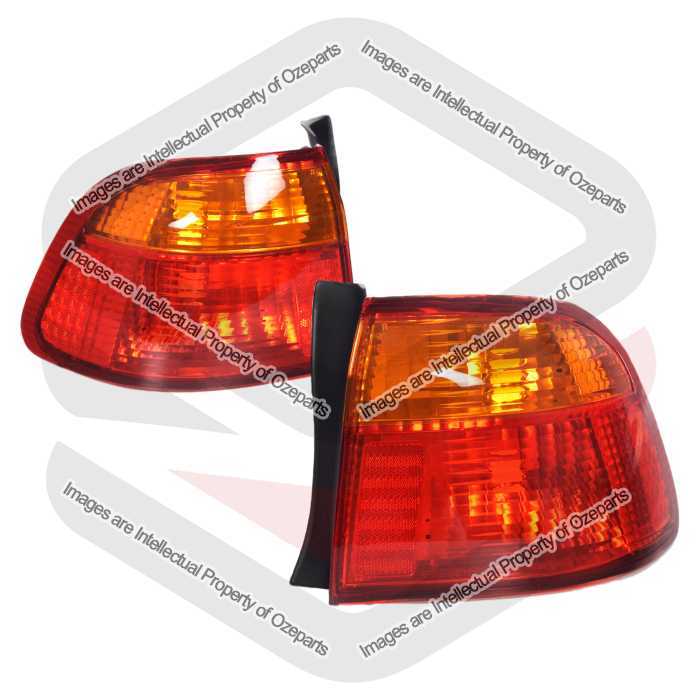 TYC Fits Honda Civic 4 Door Sedan EK 1998~2001 | Taillights Tail Lights Rear Lamps | Pair of LH LHS Left Hand + RH RHS Right Hand