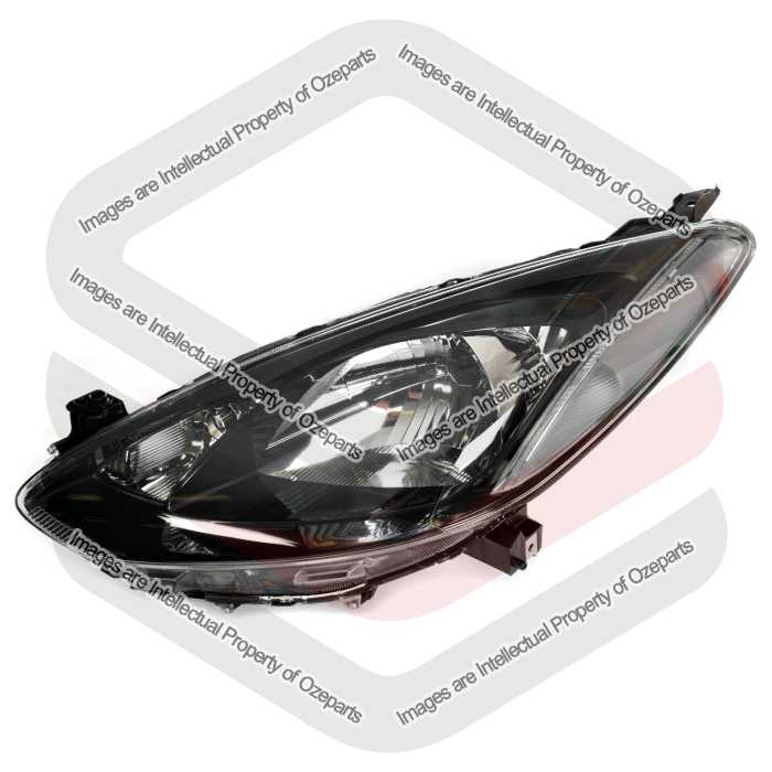 LH LHS Left Hand Head Light Lamp Black For Mazda 2 DE Neo Maxx Genki 2007~2014